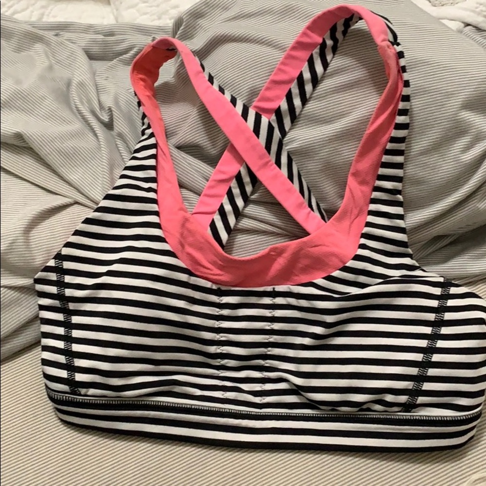 Lululemon quiet stripe sports bra 8